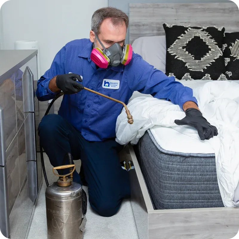 Hulett technician treating mattress